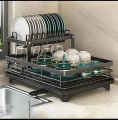 Dish drying kitchen rack