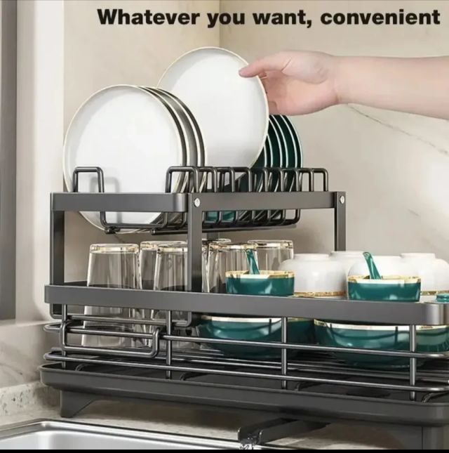 Dish drying kitchen rack