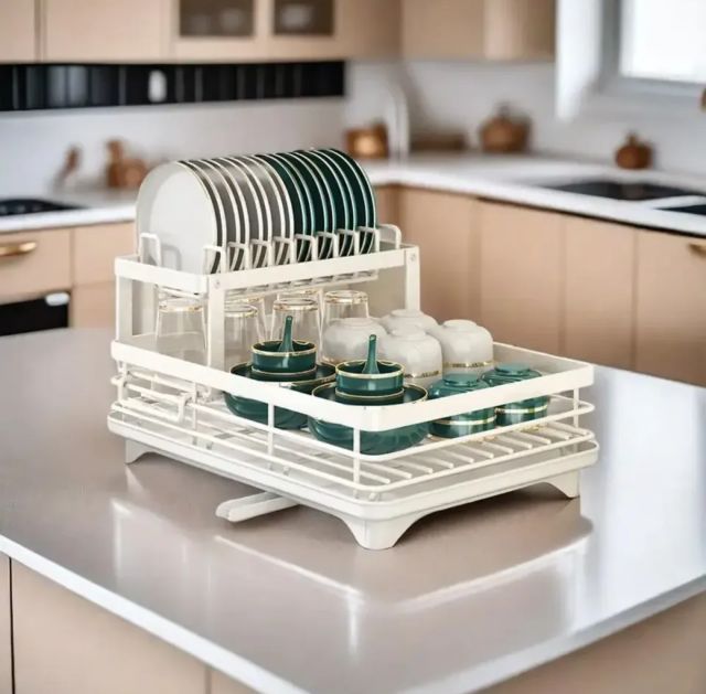 Dish drying kitchen rack