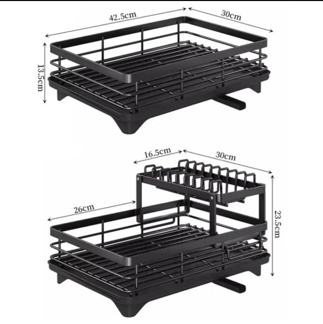 Dish drying kitchen rack