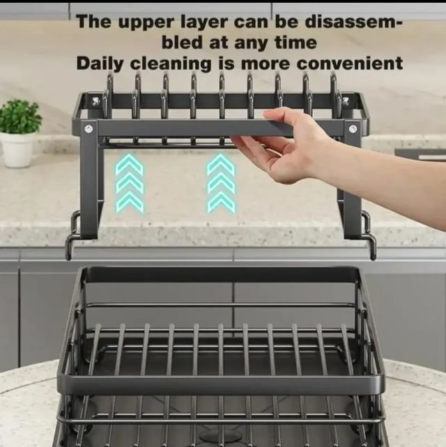 Dish drying kitchen rack